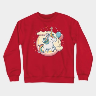 Unicorn Birthday Party Crewneck Sweatshirt